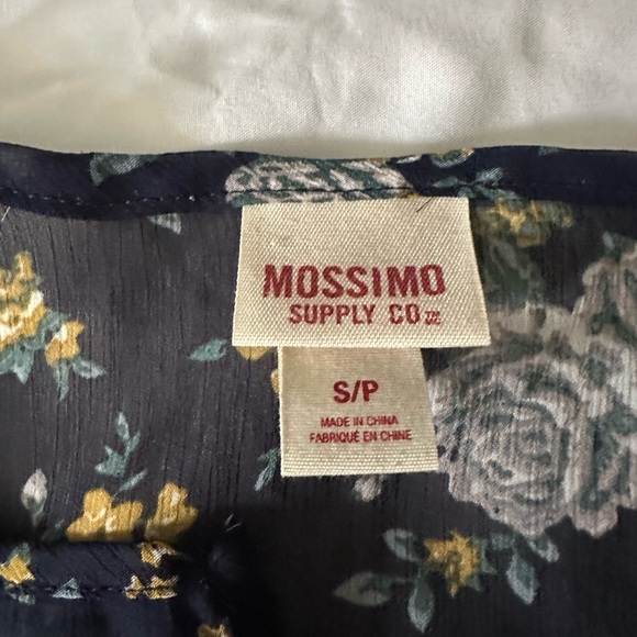Mossimo Supply Co. Navy Floral Blouse - Picture 2 of 2